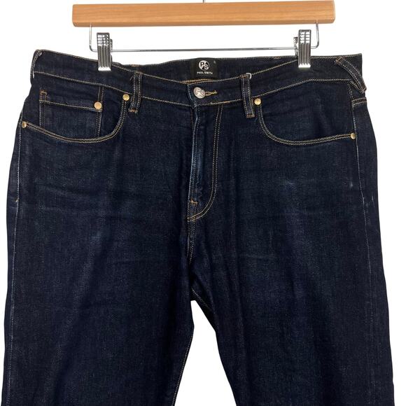 NEW PS by Paul Smith Tapered Fit Blue Dark Wash Denim Jeans 31X34 Tall - Picture 5 of 16